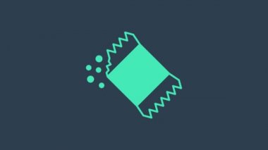 Mavi arka planda izole edilmiş turkuaz biber ikonu paketi. 4K Video hareketli grafik canlandırması