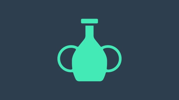 Turquoise Vase icon isolated on blue background. 4K Video motion graphic animation — 비디오