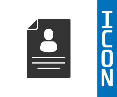 Gri Devam simgesi beyaz arkaplanda izole edildi. Özgeçmiş başvurusu. Profesyonel personel aranıyor. Personel analizi devam ediyor. Vektör.