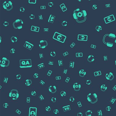 Telefon desteğini, kulaklıkları, soruları ve cevapları ve pürüzsüz kalıpları ayarla. Vektör