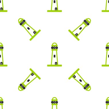 Line Lighthouse simgesi beyaz arka planda kusursuz desen izole etti. Vektör İllüstrasyonu.