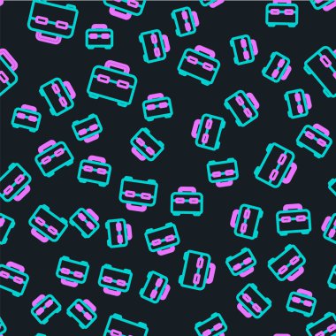 Çizgi Araç Kutusu simgesi siyah arkaplanda izole edilmiş. Alet kutusu tabelası. Vektör İllüstrasyonu.