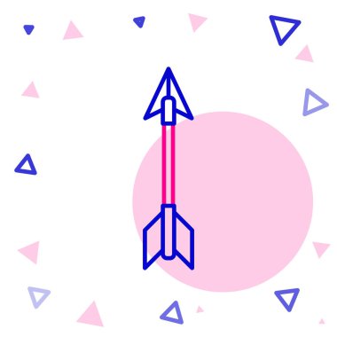 Çizgi çapraz ok simgesi beyaz arkaplanda izole edildi. Renkli taslak konsepti. Vektör.