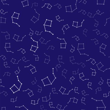 Beyaz Büyük Ayı takımyıldızı ikonu mavi arka planda izole edilmiş pürüzsüz desen. Vektör.