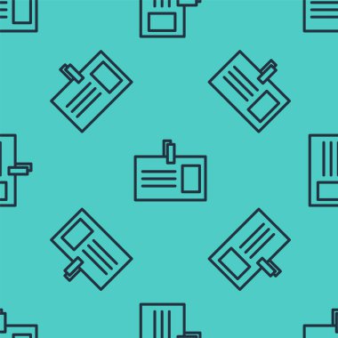 Siyah çizgi tanımlama rozeti simgesi yeşil arka planda izole edilmiş pürüzsüz desen. Sunum için, şirketin kimliği için, reklam için kullanılabilir. Vektör İllüstrasyonu.