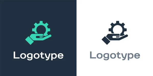 Logotyp Einstellungen Handsymbol Isoliert Auf Weißem Hintergrund Logo Design Vorlage — Stockvektor