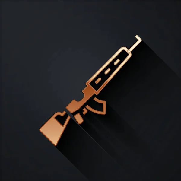 Fusil Sniper Avec Icône Scope Isolé Sur Fond Noir Style — Image vectorielle