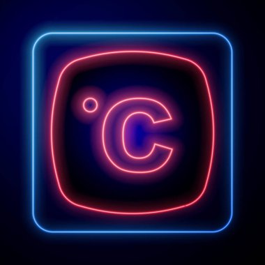 Parlayan neon rengi ikon siyah arkaplanda izole edilmiş. Vektör.