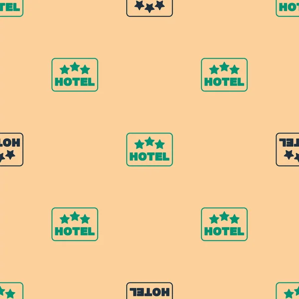 Πράσινο Και Μαύρο Πινακίδα Υπαίθρια Διαφήμιση Κείμενο Ξενοδοχείο Εικονίδιο Απομονωμένη — Διανυσματικό Αρχείο