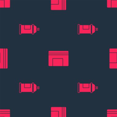 Boya spreyi kutusunu ve Spiral not defterini kusursuz desene ayarlayın. Vektör