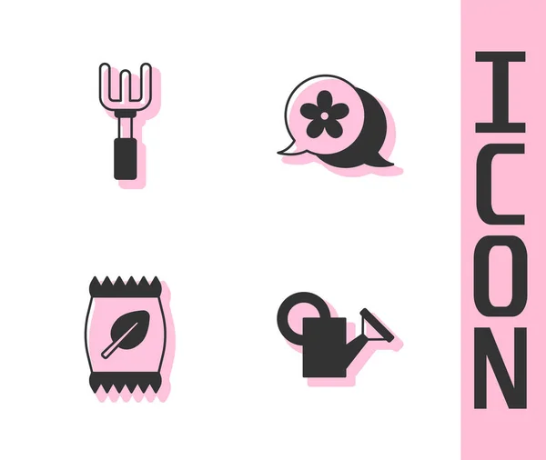 Set Gieter Hark Mestzak Bloempictogram Vector — Stockvector