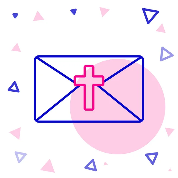 Line Greeting Card Іконою Happy Easter Ізольованою Білому Тлі Святковий — стоковий вектор