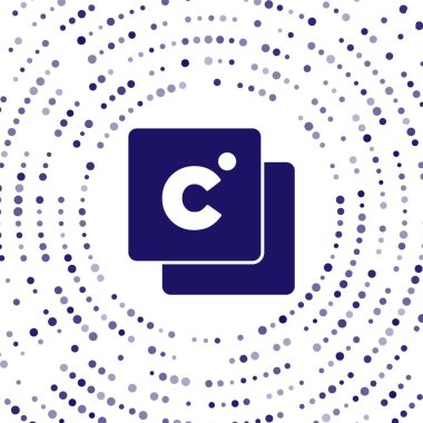 Mavi Celsius simgesi beyaz arkaplanda izole edilmiş. Soyut çember rastgele noktalar. Vektör.