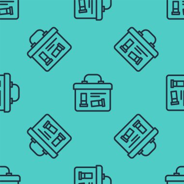 Yeşil arka planda izole edilmiş kurşun ikonu olan siyah çizgili askeri mühimmat kutusu. Vektör.