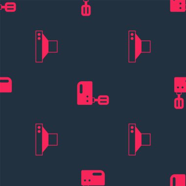 Mutfak vantilatörü ve elektirik karıştırıcısını kusursuz desene ayarlayın. Vektör