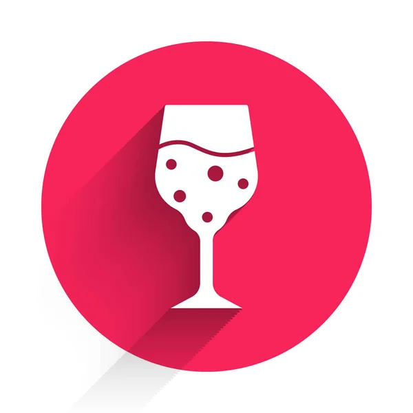 Verre Blanc Icône Champagne Isolé Avec Une Ombre Longue Bouton — Image vectorielle