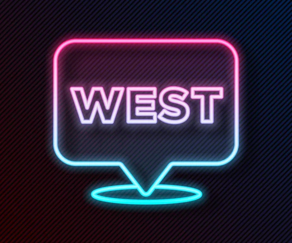 Glowing Neon Line Pointer Wild West Icon Isolated Black Background — Stock Vector