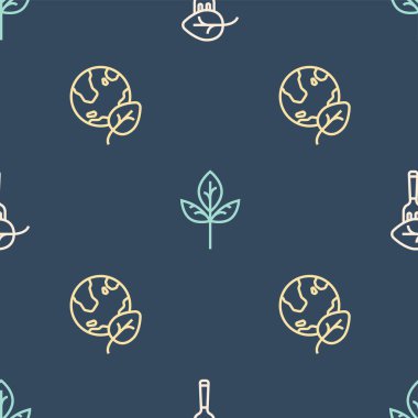 Vejetaryen yemek diyeti, toprak küresi, yaprak ve yapraklar ya da yapraklar. Vektör