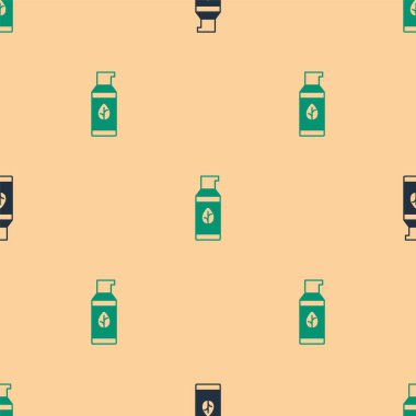 Yeşil ve siyah organik kozmetik ikonu yeşil ve siyah arkaplanı izole etti. Vücut bakım ürünleri. Vektör.