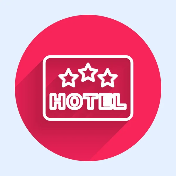 Beyaz Çizgili Açık Hava Reklamı Uzun Gölgeli Bir Otel Simgesi — Stok Vektör