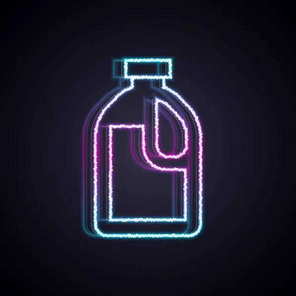 Glödande Neon Line Plastflaska För Tvättmedel Blekmedel Diskmedel Eller Annan — Stock vektor