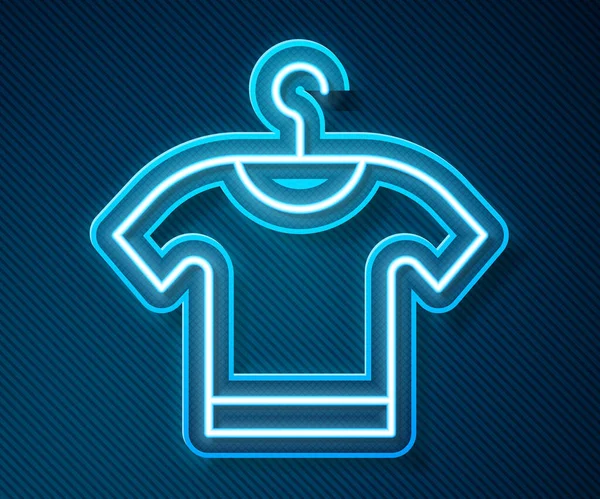 Leuchtendes Neonliniges Shirt Symbol Isoliert Auf Blauem Hintergrund Vektor — Stockvektor