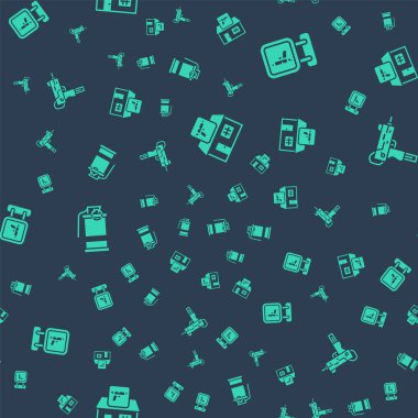 Avcı silahı, el bombası ve UZI hafif makineli tüfeği kusursuz şekilde ayarlayın. Vektör.