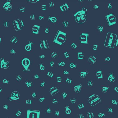 SSS bilgisini, telefon desteğini, yer ve konuşma baloncuğu metni yardımını pürüzsüz şablona göre ayarla. Vektör