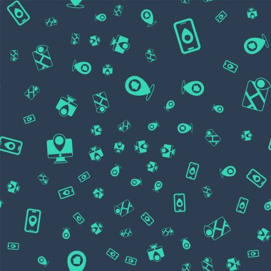 Konumu ev, şehir haritası navigasyonu, Monitör konumu işaretleyicisi ve şehrin Infographic 'i sorunsuz bir şekilde ayarlayın. Vektör