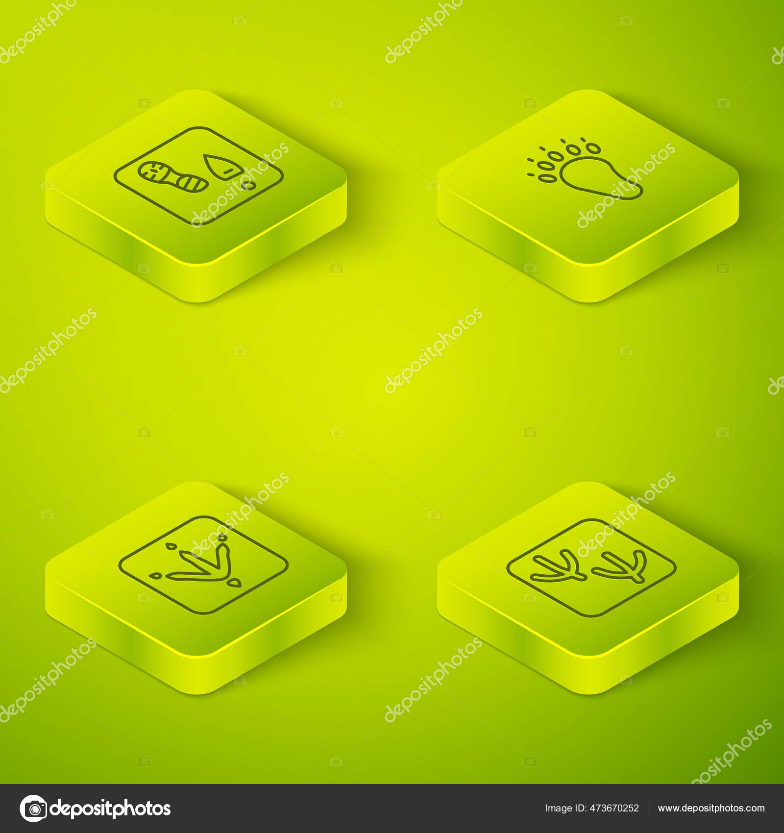 Set Isometrische Linie Barenpfote Fussabdruck Huhn Taube Und Menschliche Fussabdrucke Vektorgrafik Lizenzfreie Grafiken C Vectorstockvadim 473670252 Depositphotos