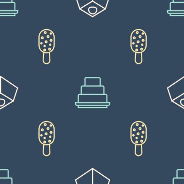 Brownie çikolatalı keki, dondurmayı ve keki pürüzsüz bir şekle sokun. Vektör