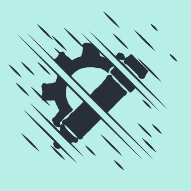 Black Pencil and gear icon isolated on green background. Creative development. Blogging or copywriting concept. Glitch style. Vector Illustration.