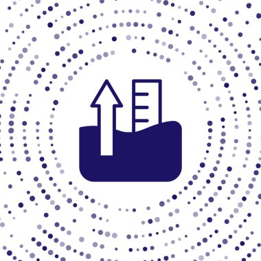 Blue Rise in water level icon isolated on white background. Abstract circle random dots. Vector.