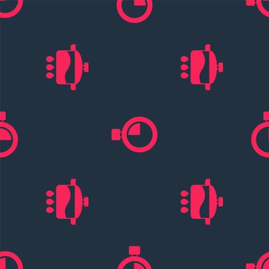 Yemek tenceresi ve Kronometre 'yi kusursuz desene ayarlayın. Vektör