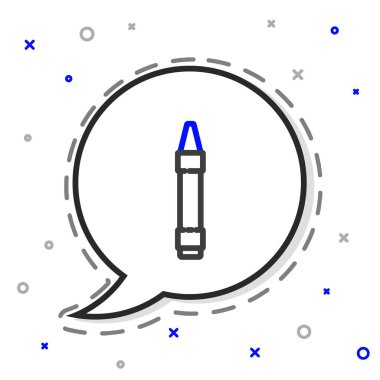 Beyaz arkaplana izole edilmiş simge çizmek için çizgi cilası boyaları. Renkli taslak konsepti. Vektör İllüstrasyonu.