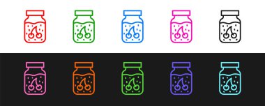 Jam kavanoz simgesini siyah ve beyaz arkaplanda izole et. Vektör.