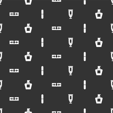 Krem ya da losyon kozmetik tüpü, akne ve çivi dosyasını kusursuz desen üzerine ayarla. Vektör