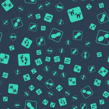 İnsan ayak izi ayakkabıları, yaban domuzu pençesi ve kusursuz bir desen. Vektör