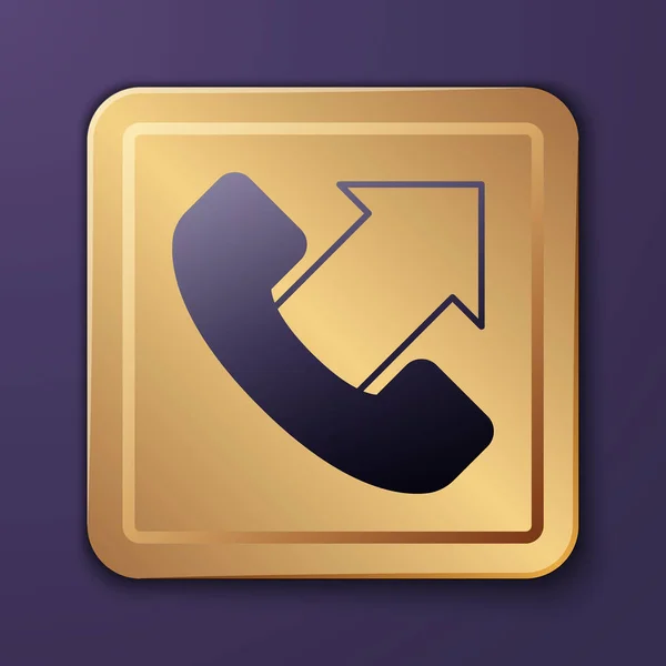 Paarse Telefoon Uur Support Pictogram Geïsoleerd Paarse Achtergrond Hele Dag — Stockvector