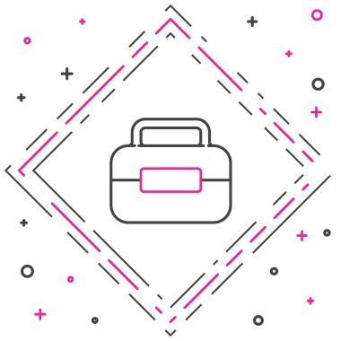 Satır Araç Kutusu simgesi beyaz arkaplanda izole edildi. Alet kutusu tabelası. Renkli taslak konsepti. Vektör İllüstrasyonu.