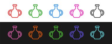 Vase simgesini siyah ve beyaz arkaplanda izole et. Vektör.