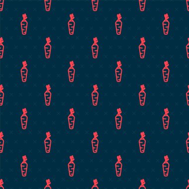 Kırmızı çizgi havuç ikonu, kırmızı çizgi arkaplanını izole etti. Vektör.