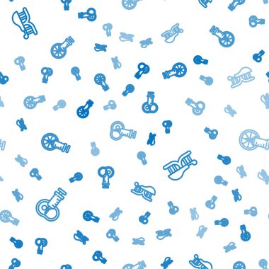 Genetik olarak modifiye edilmiş et, tavuk ve portakalı kusursuz desene göre ayarla. Vektör.