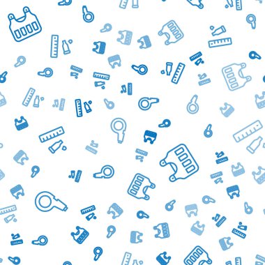 Islık çal, kurşun geçirmez yelek ve cetvelli kusursuz desen. Vektör