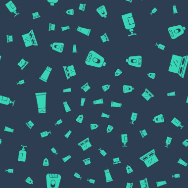 Epilatör, krem losyon kozmetik tüpü ve aynalı, kusursuz desenli makyaj tozu hazırlayın. Vektör