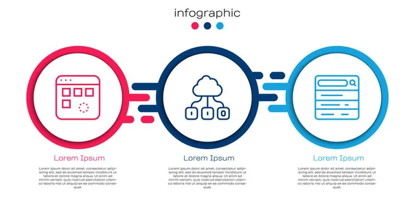 Set Line Loading Data Window Cloud Technology Transfer Search Engine — Stock Vector