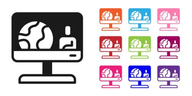 Siyah Hava tahminleri ikonu beyaz arkaplanda izole edildi. Simgeleri renklendirin. Vektör.