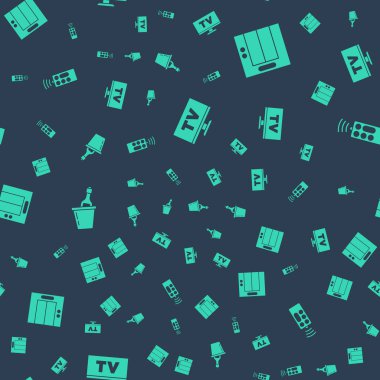 Akıllı TV 'yi, asansörü, şampanyayı buz kovasına koy ve uzaktan kumandayla kusursuz deseni kontrol et. Vektör