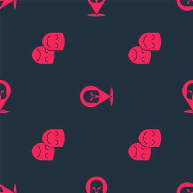 Komedi, trajedi maskeleri ve Yunan miğferini kusursuz bir şekilde yerleştirin. Vektör