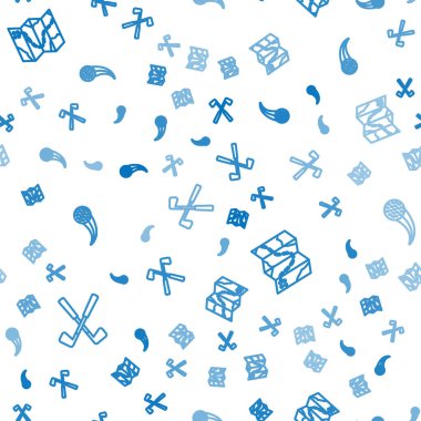 Çizgiyi aşan golf sopası, golf sahası düzeni ve topun pürüzsüz deseni. Vektör